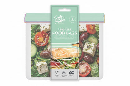 Reusable food bags 6 pack