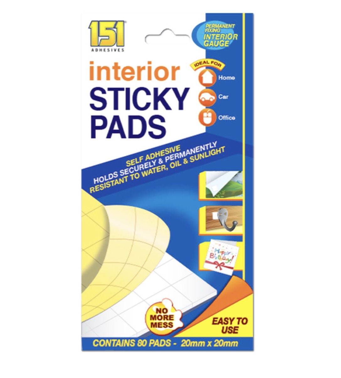 Interior sticky pads