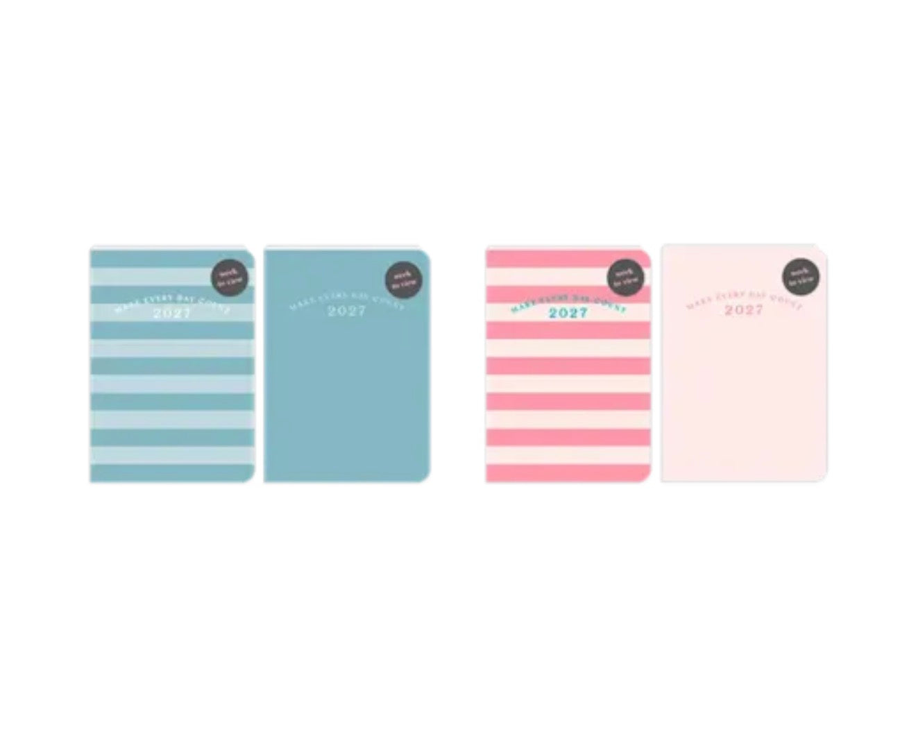 2027 week to view diary - pink/turquoise