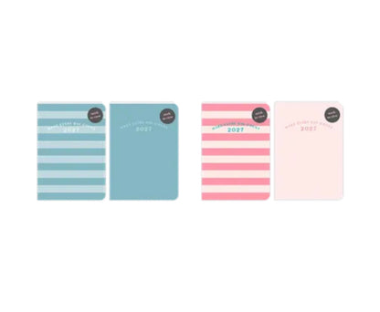 2027 week to view diary - pink/turquoise