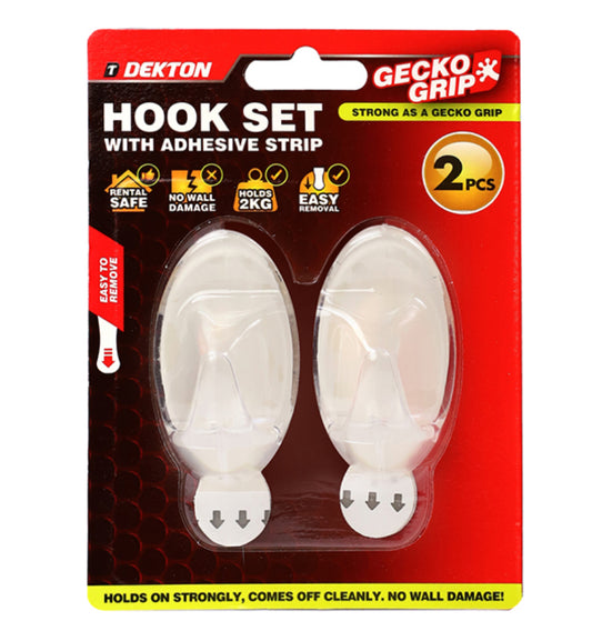 Gecko grip clear hooks 2 pack