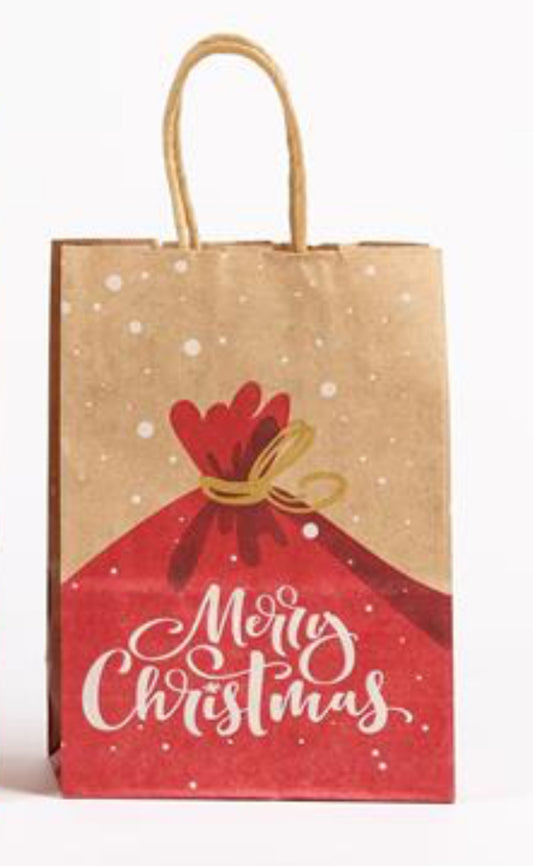 Christmas kraft printed paper bag