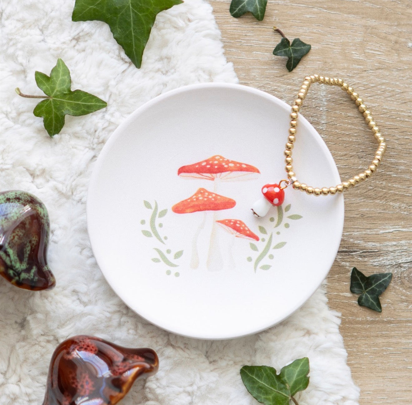 Round mushroom trinket dish
