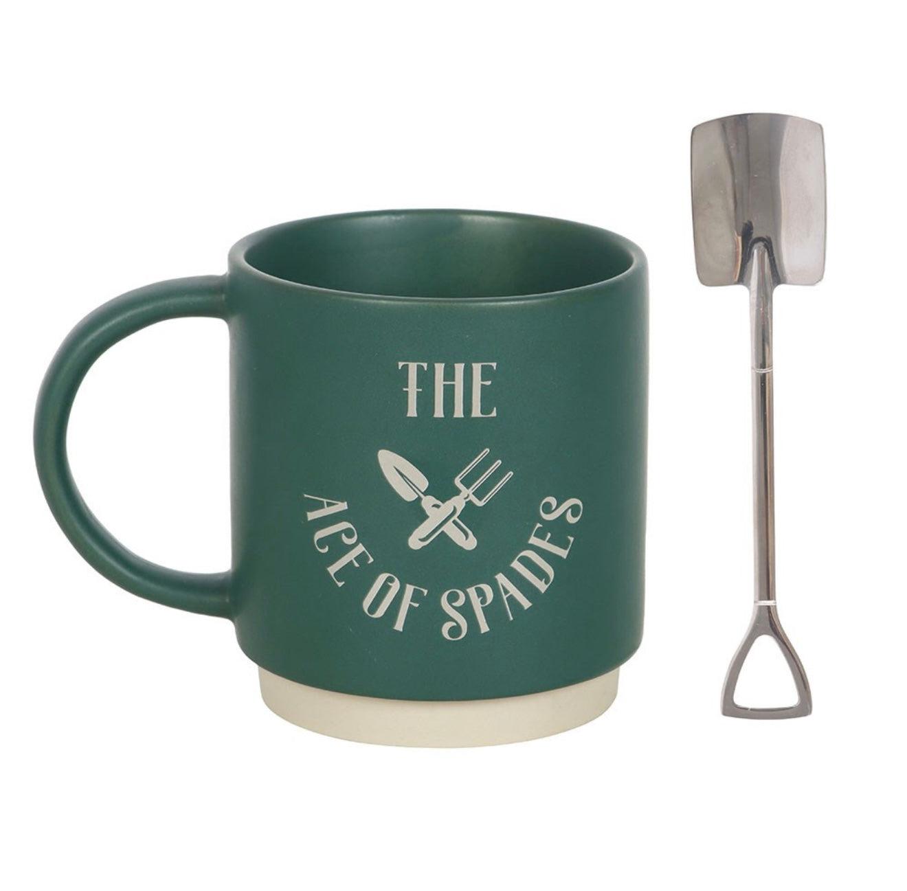 Ace of spades mug with spade spoon