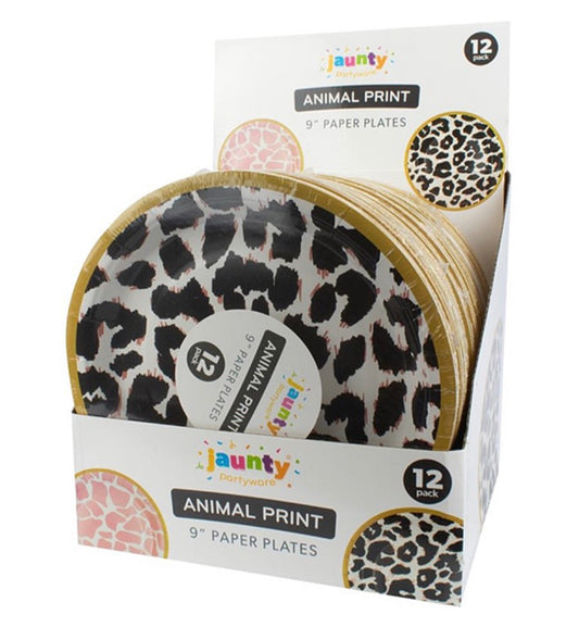 Leopard paper plates