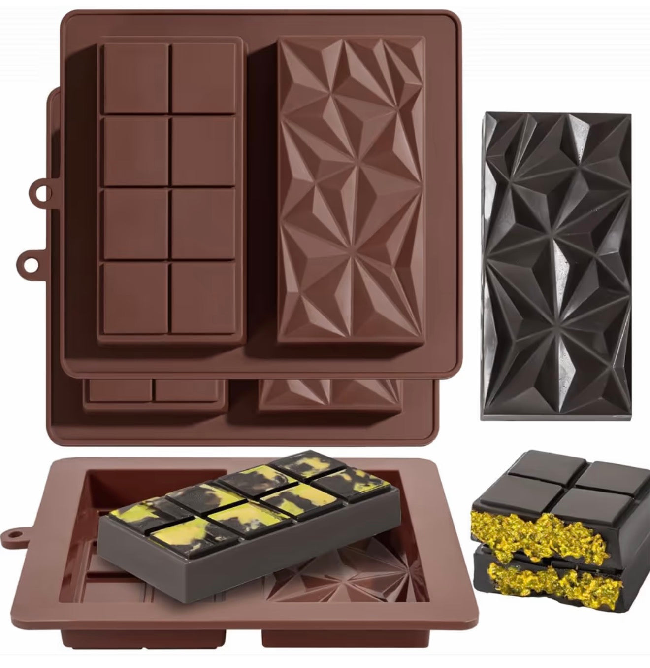 Deep silicone chocolate mould 3 pack.