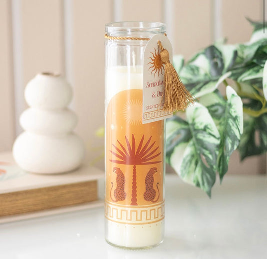 Tube candle - leopard palm