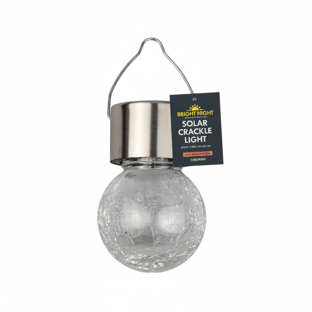Solar clear glass crackle ball light