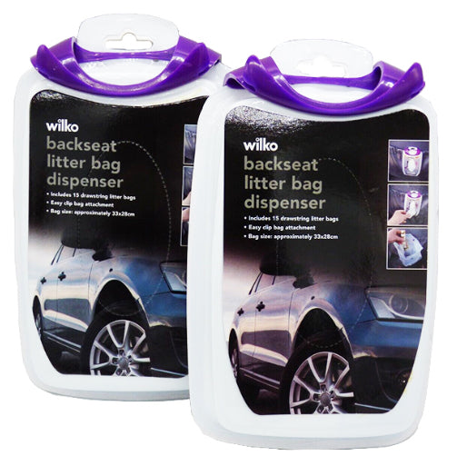 Backseat litter bag dispenser