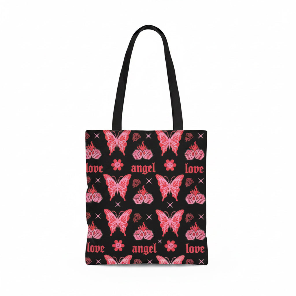 Flaming butterfly polycotton tote bag