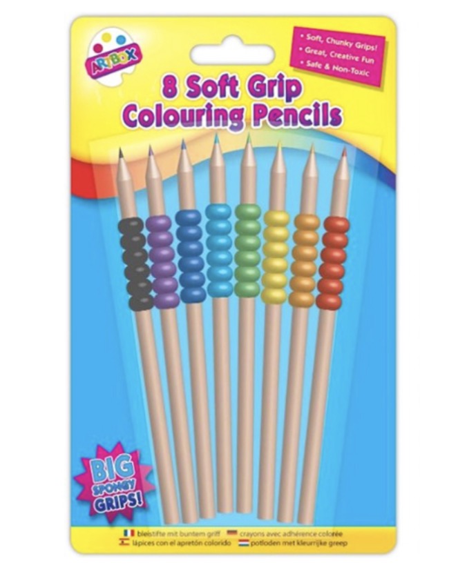 Soft grip colouring pencils 8 pack
