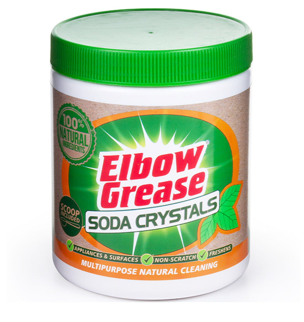 Elbow grease soda crystals