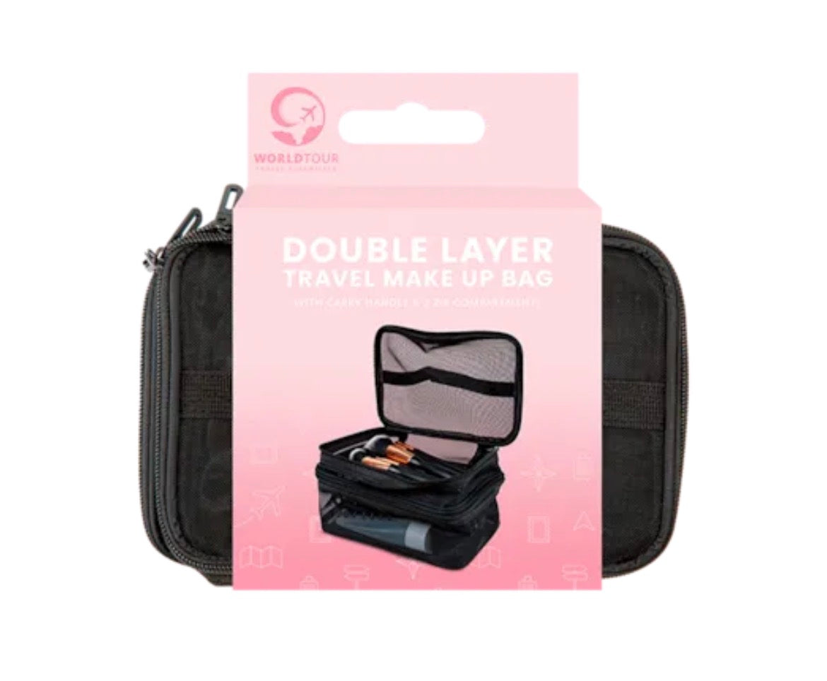 Double layer travel make up bag