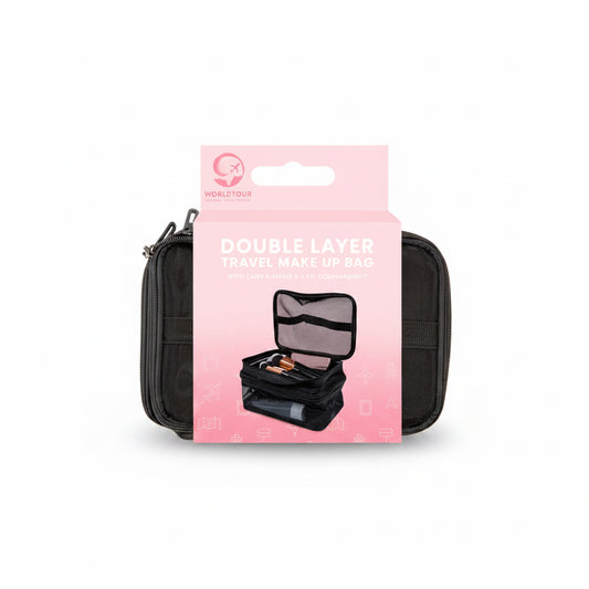 Double layer travel make up bag