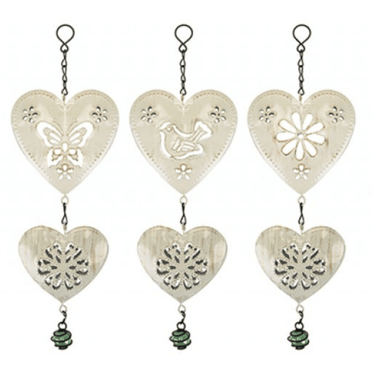 Hanging heart garden decoration