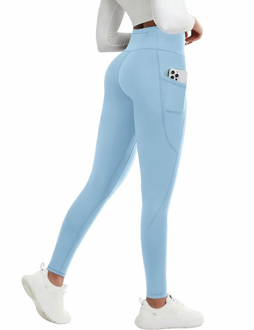 Fleece lined thermal leggings with pockets
