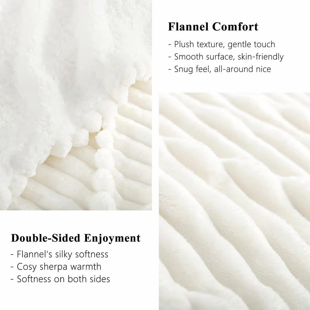 Sherpa lined kingsize blanket - green