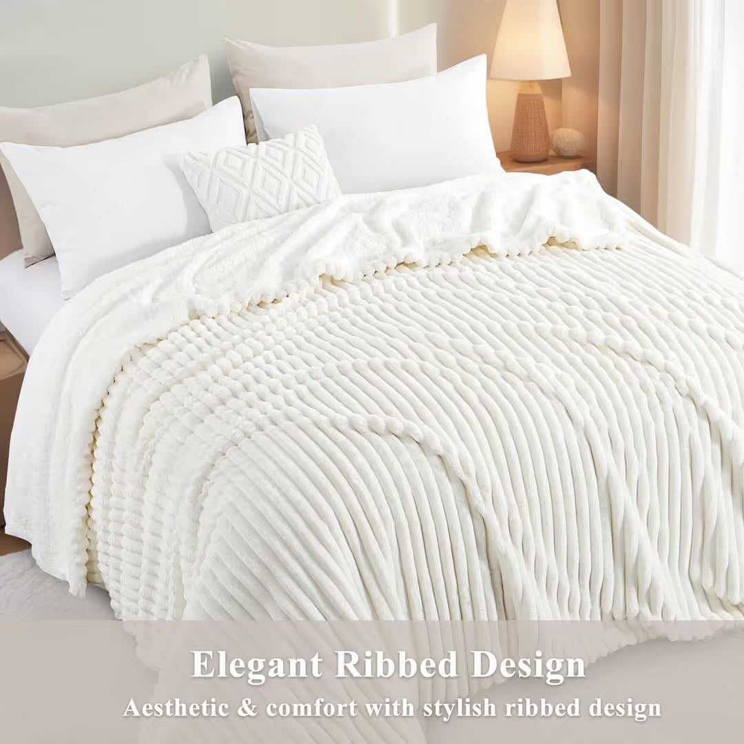 Sherpa lined kingsize blanket - green