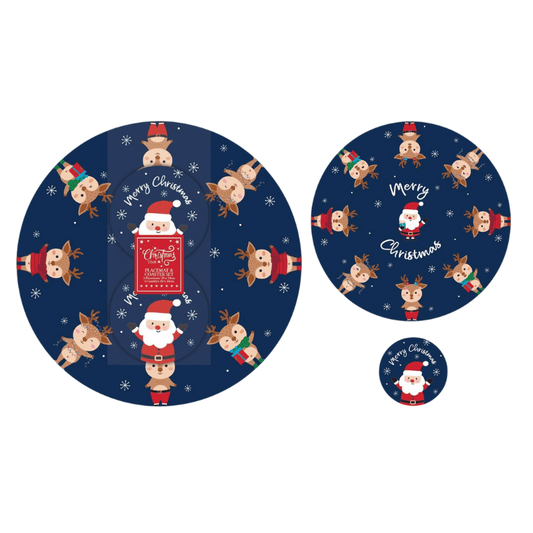 Christmas round placemat and coaster set 8 pack