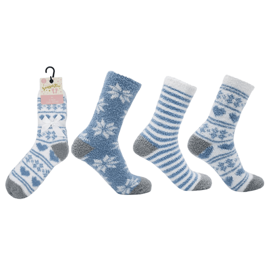 Ladies snuggle toes socks 3 pack - fairisle