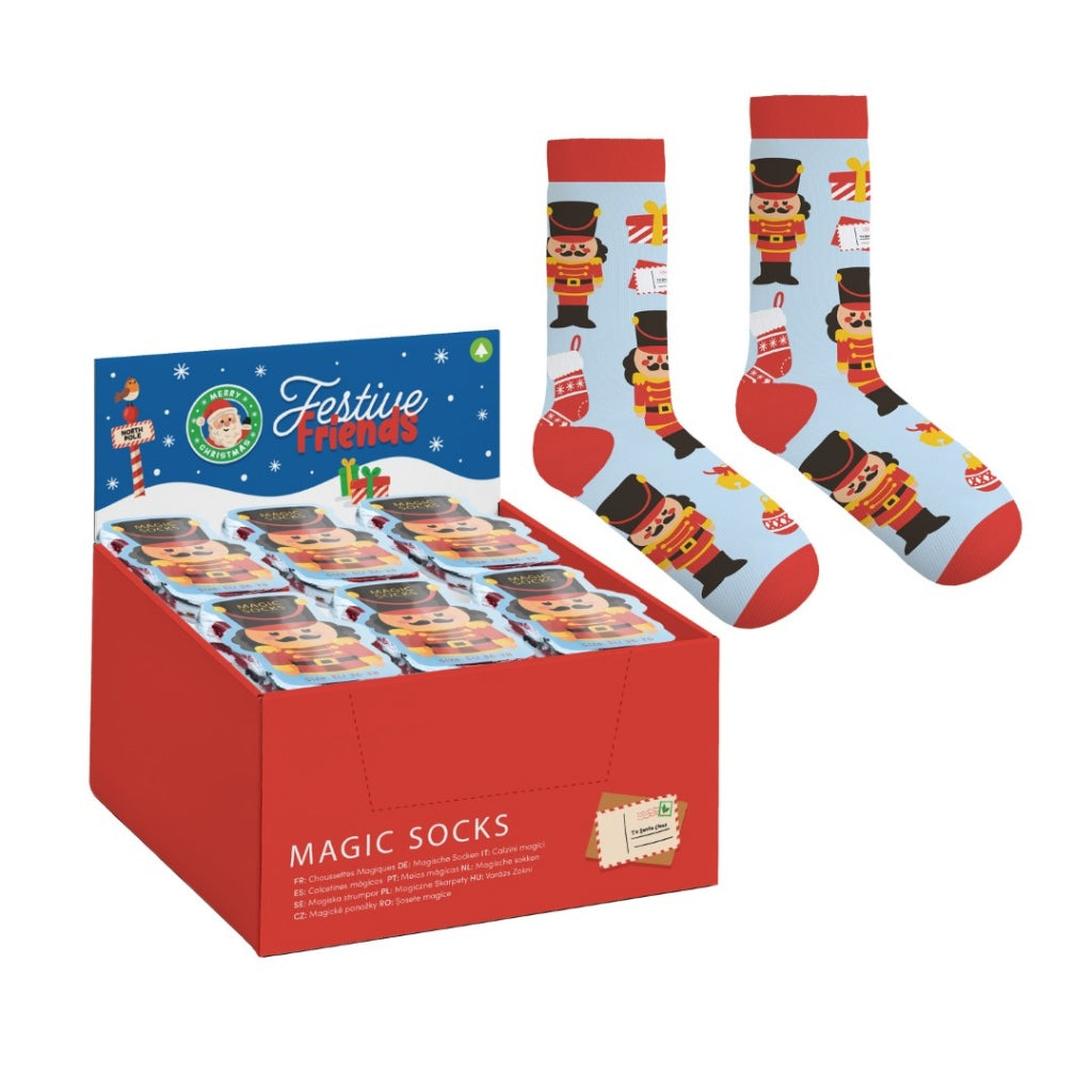Festive friends Christmas nutcracker compressed magic socks