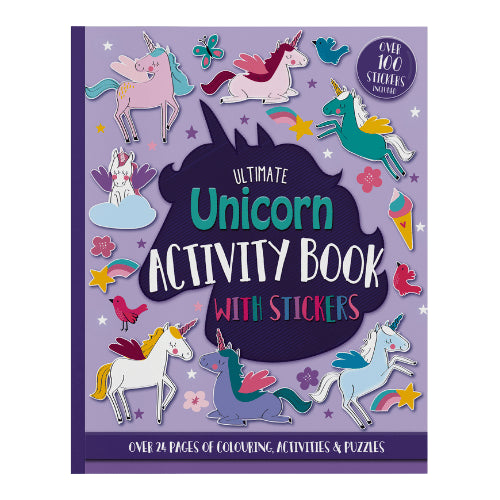 Ultimate unicorn activity book with stickers - purple