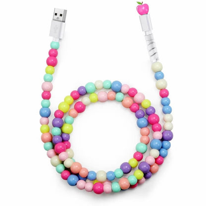 1M beaded charging cable - lightning to USB