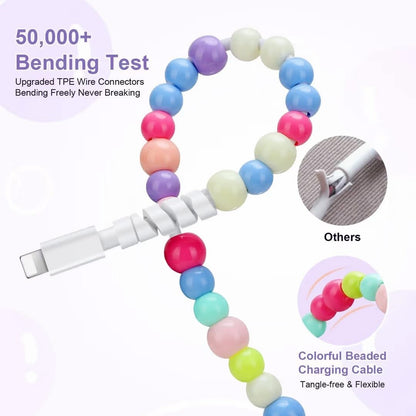 1M beaded charging cable - lightning to USB