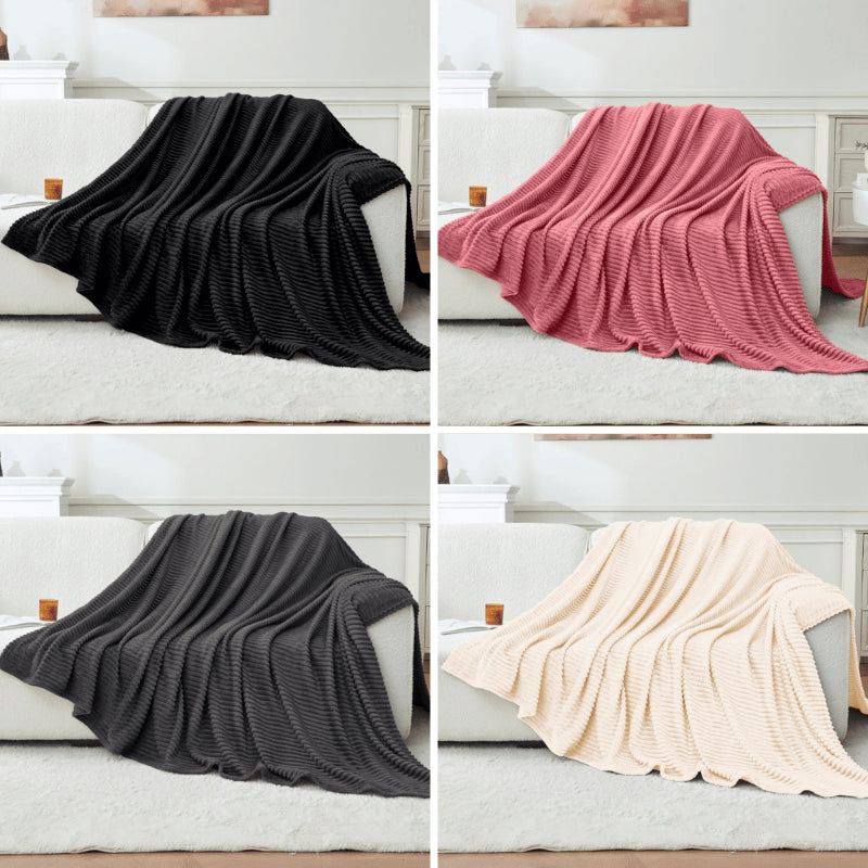 Snoozeville jacquard ribbed throw 200cmx240cm.