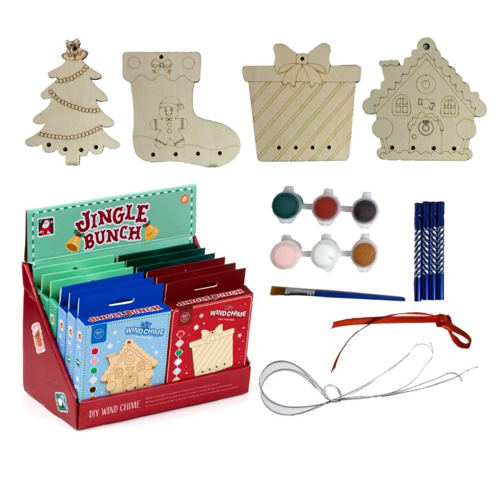 Paint your own DIY Christmas windchime.