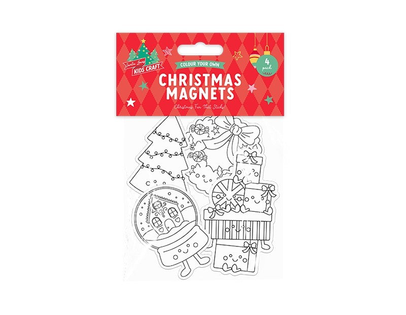 Colour your own Christmas magnets 4 pack.