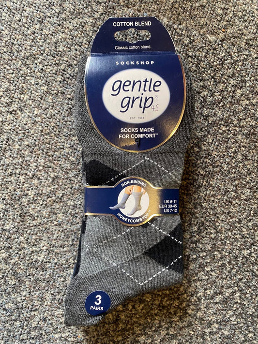 Men’s gentle grip socks 3 pack - design #45