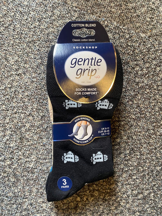 Men’s gentle grip socks 3 pack - design #40