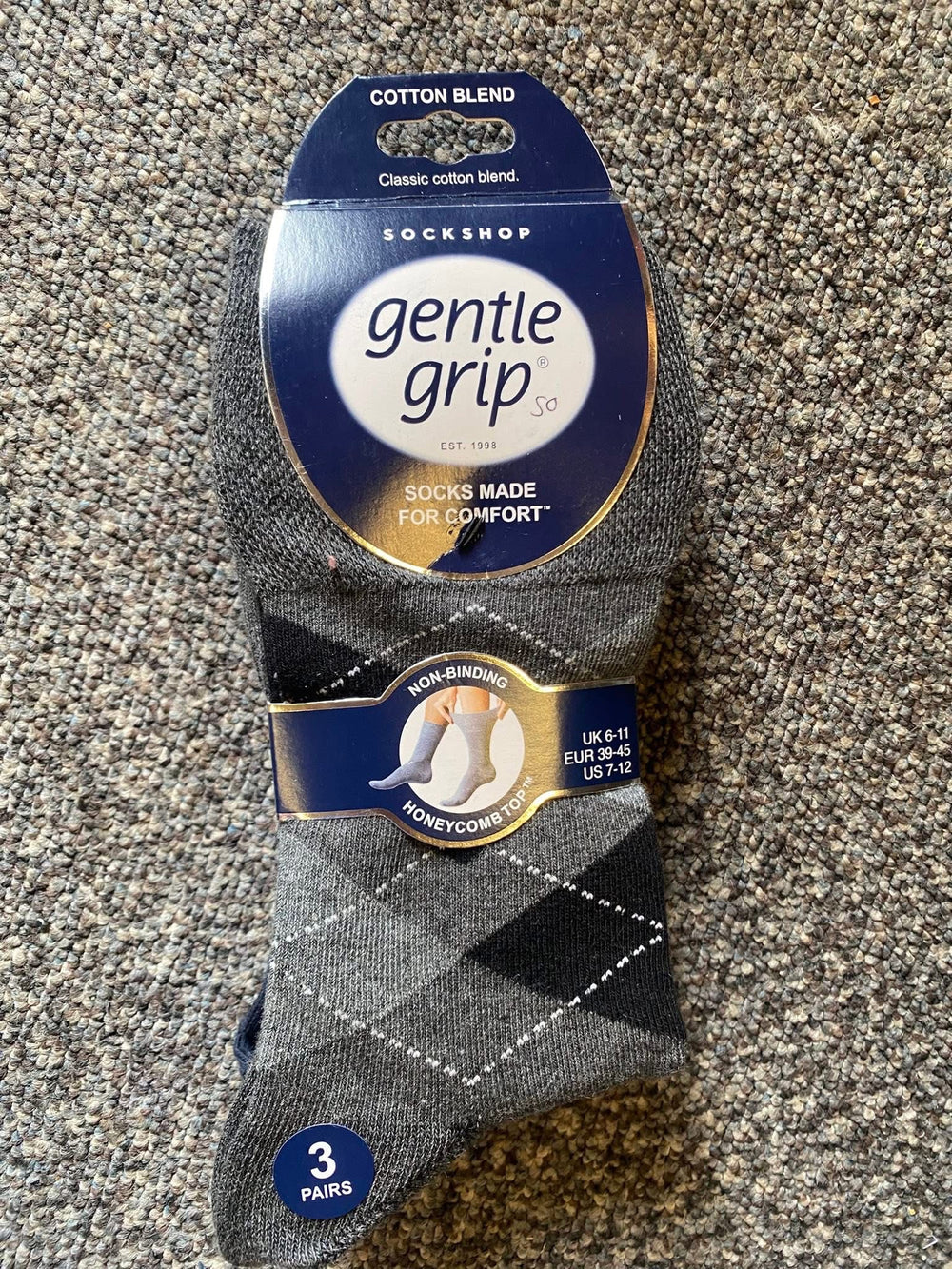 Men’s gentle grip socks 3 pack - design #50