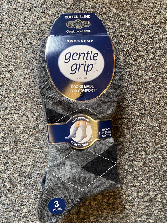 Men’s gentle grip socks 3 pack - design #50