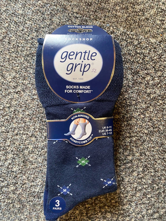 Men’s gentle grip socks 3 pack - design #52