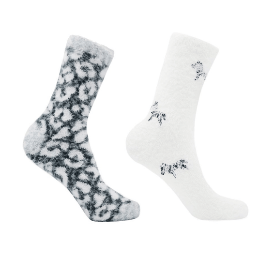 Zebra/animal print heat machine cosy socks