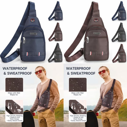 Anti theft crossbody bag sling with earphone port - brown