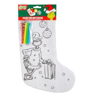 Grinch colour your own stocking
