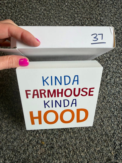 Wooden box sign - inspirational & decorative shelf plaque