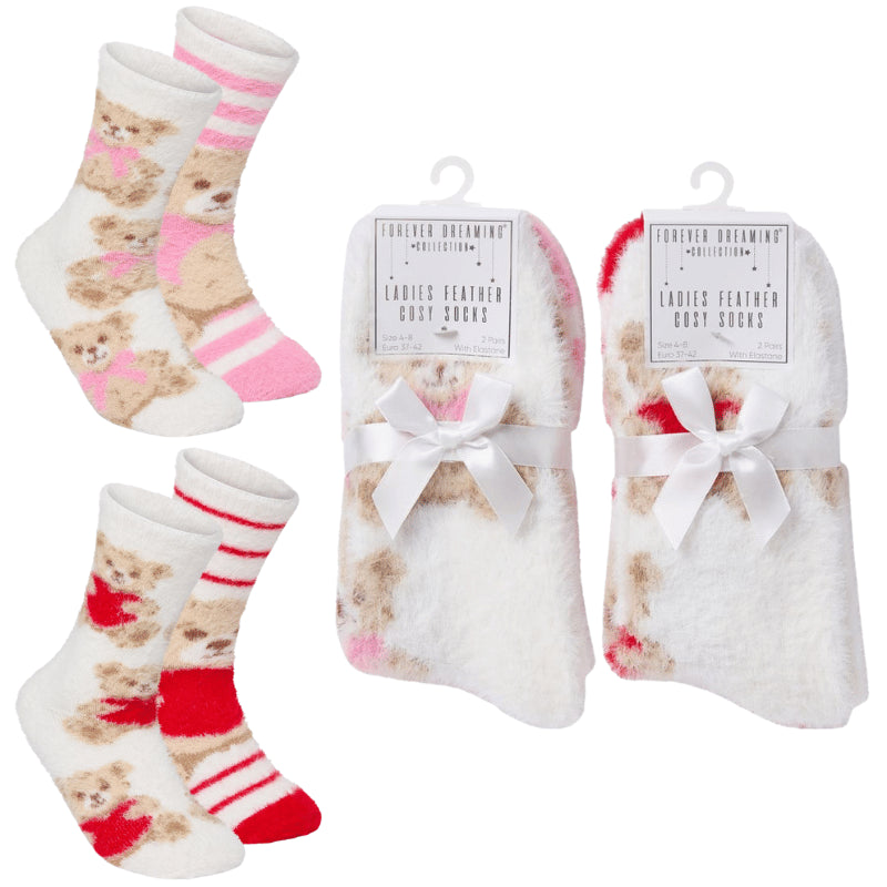 Ladies teddy yarn socks 2 pack.