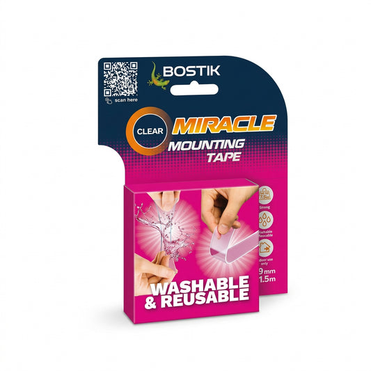 Clear miracle mounting tape.