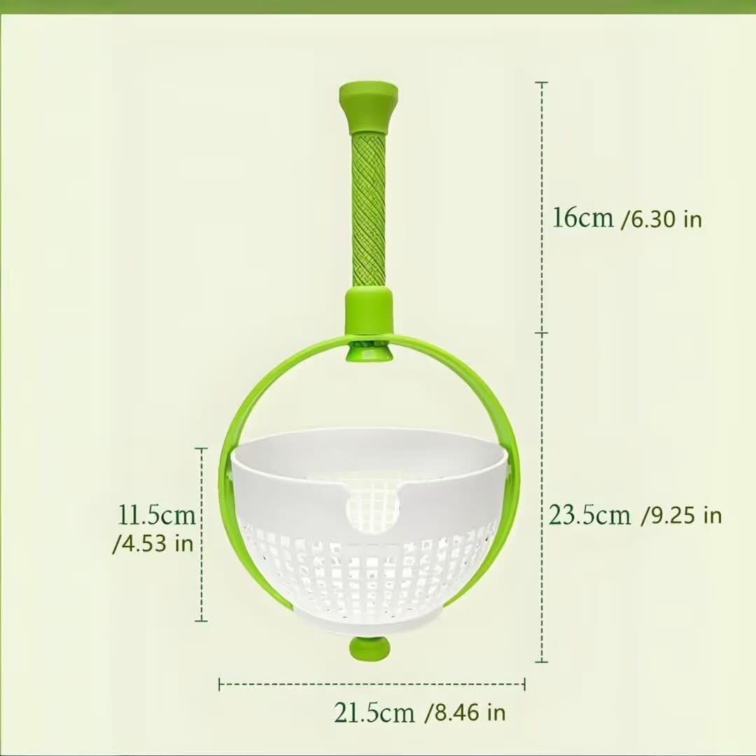 2-in-1 collapsible salad spinner & straining colander.