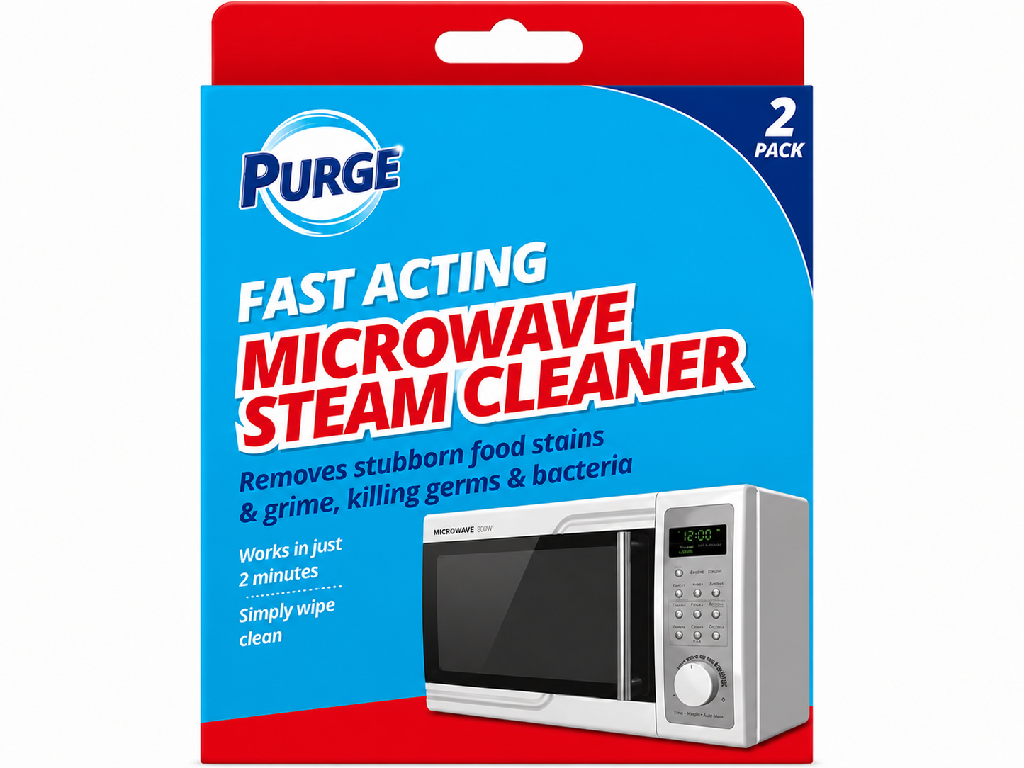 Fast acting microwave steam cleaner 2 pack.