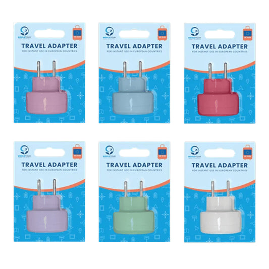 UK to EU coloured travel adapter