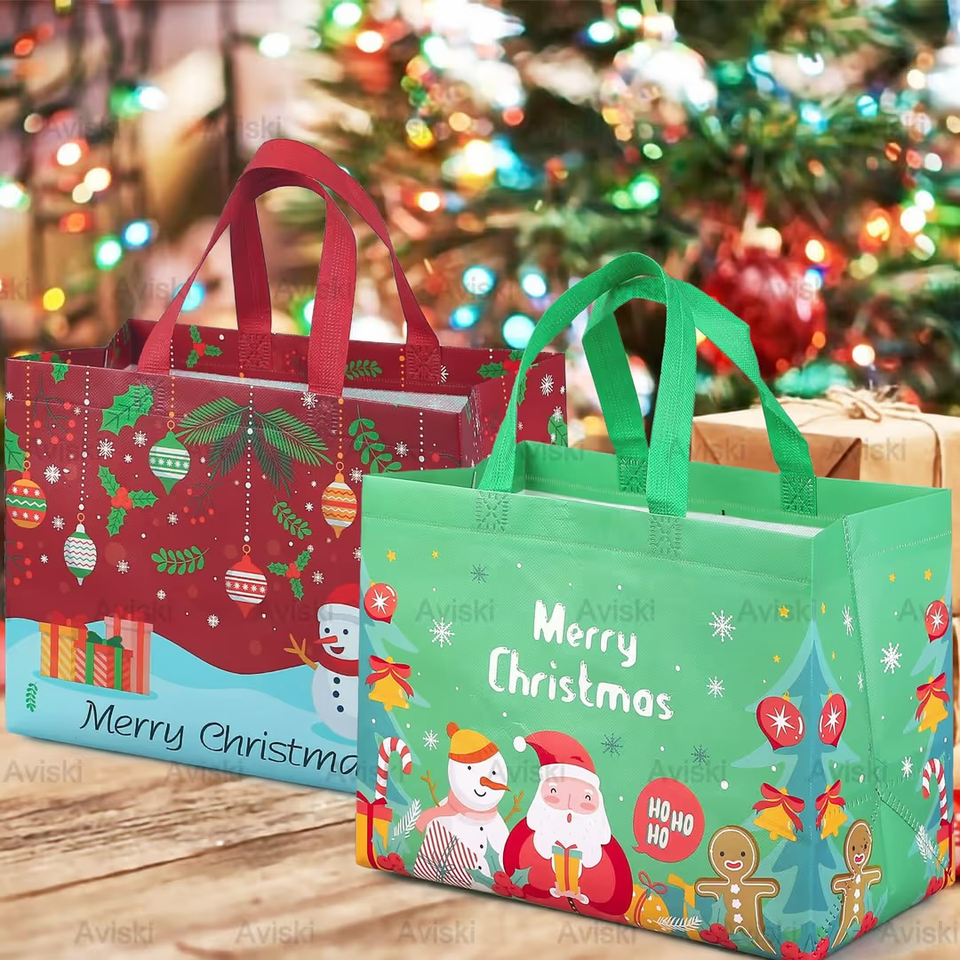 Christmas gift bags non woven 8 pack.