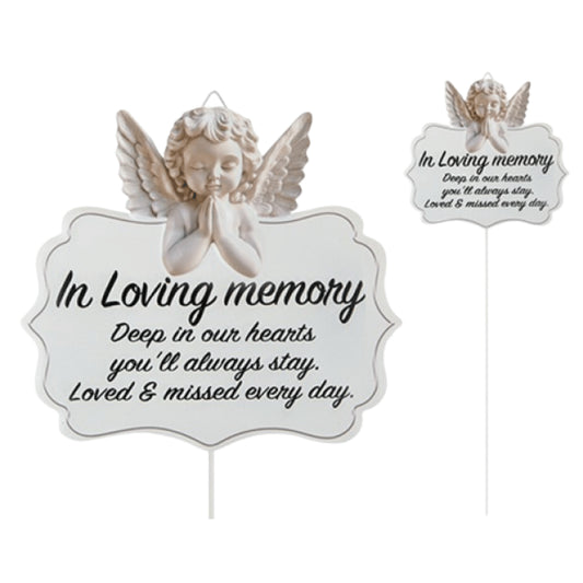 Eternal memorial cherub praying plaque