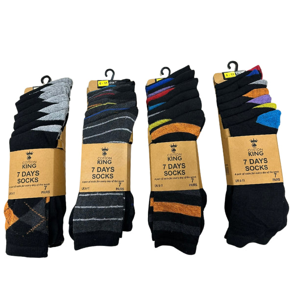 Men’s 7 pack assorted design socks