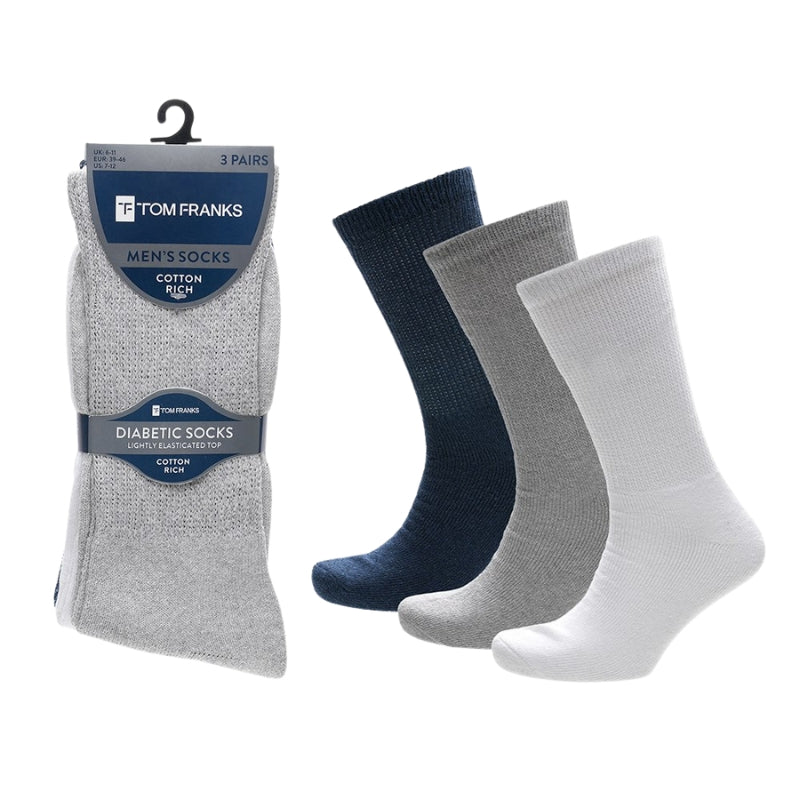 Men’s mix diabetic socks 3 pack - grey