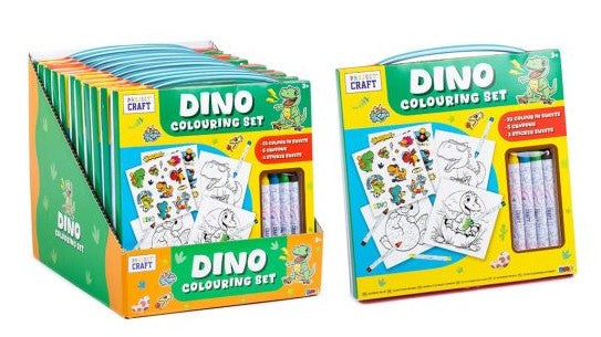 Dino colouring set